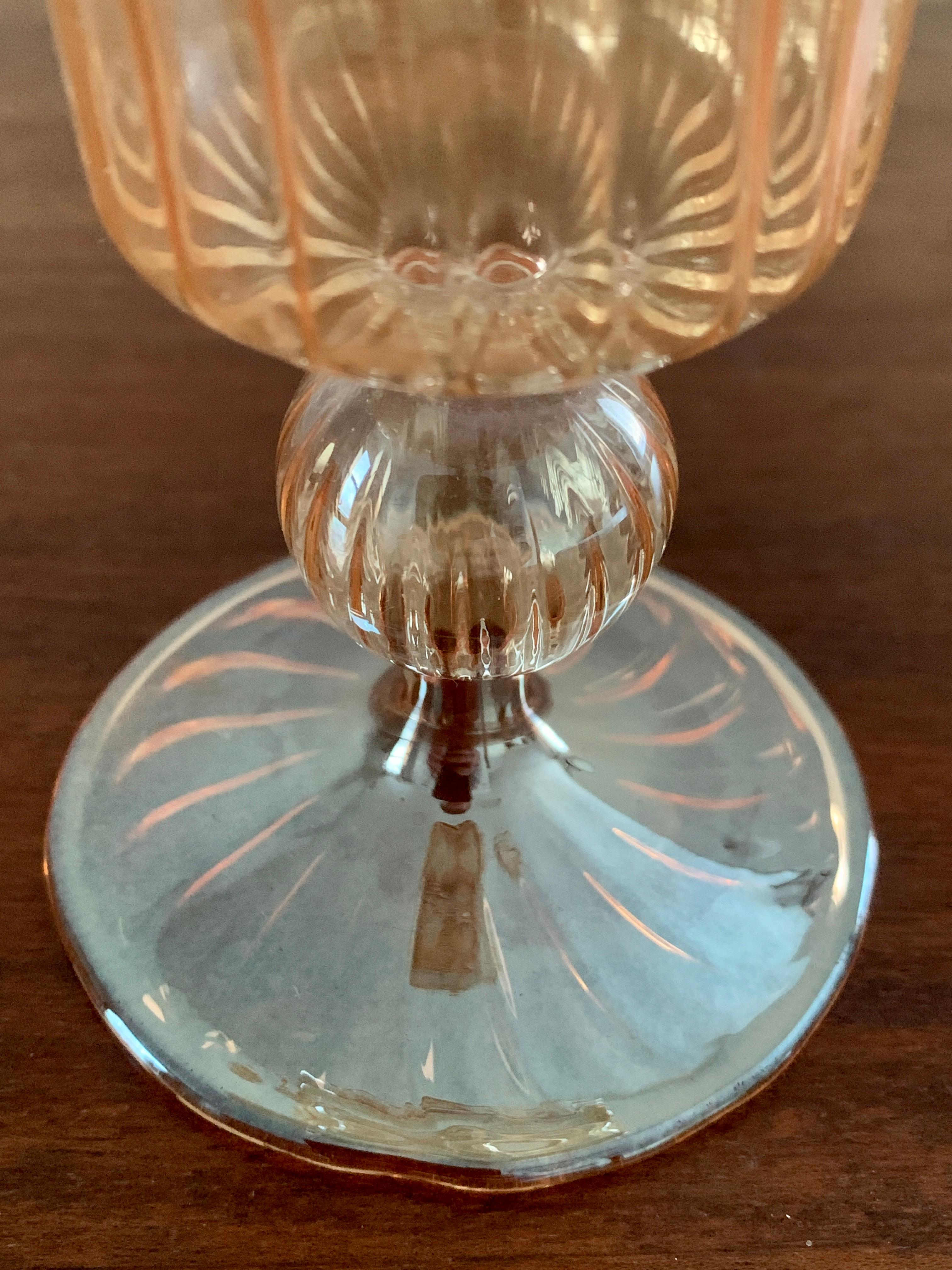 Mitte des 20. Jahrhunderts Kerzenhalter aus venezianischem Glas im Angebot 2