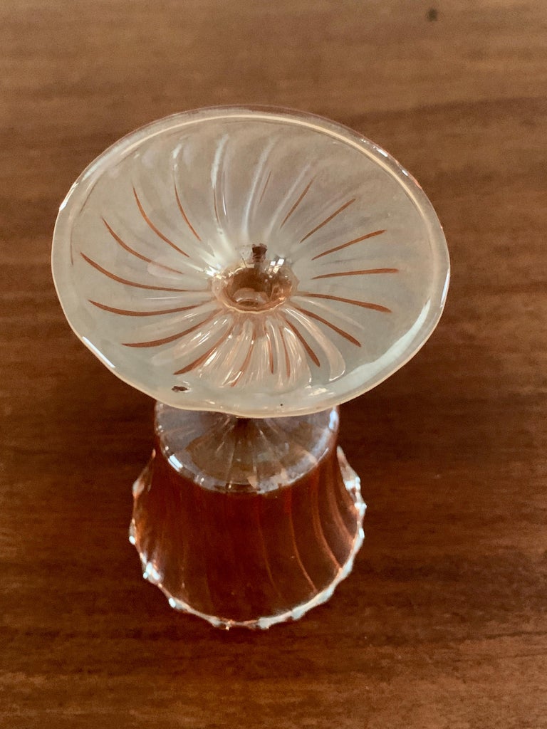 Mid 20th Century Glass Candle Holder For Sale at 1stDibs
