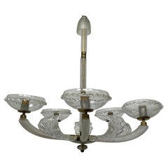 Vintage Mid-20th Century Venetian Murano Barovier-Style 5-Arm Art Glass Chandelier