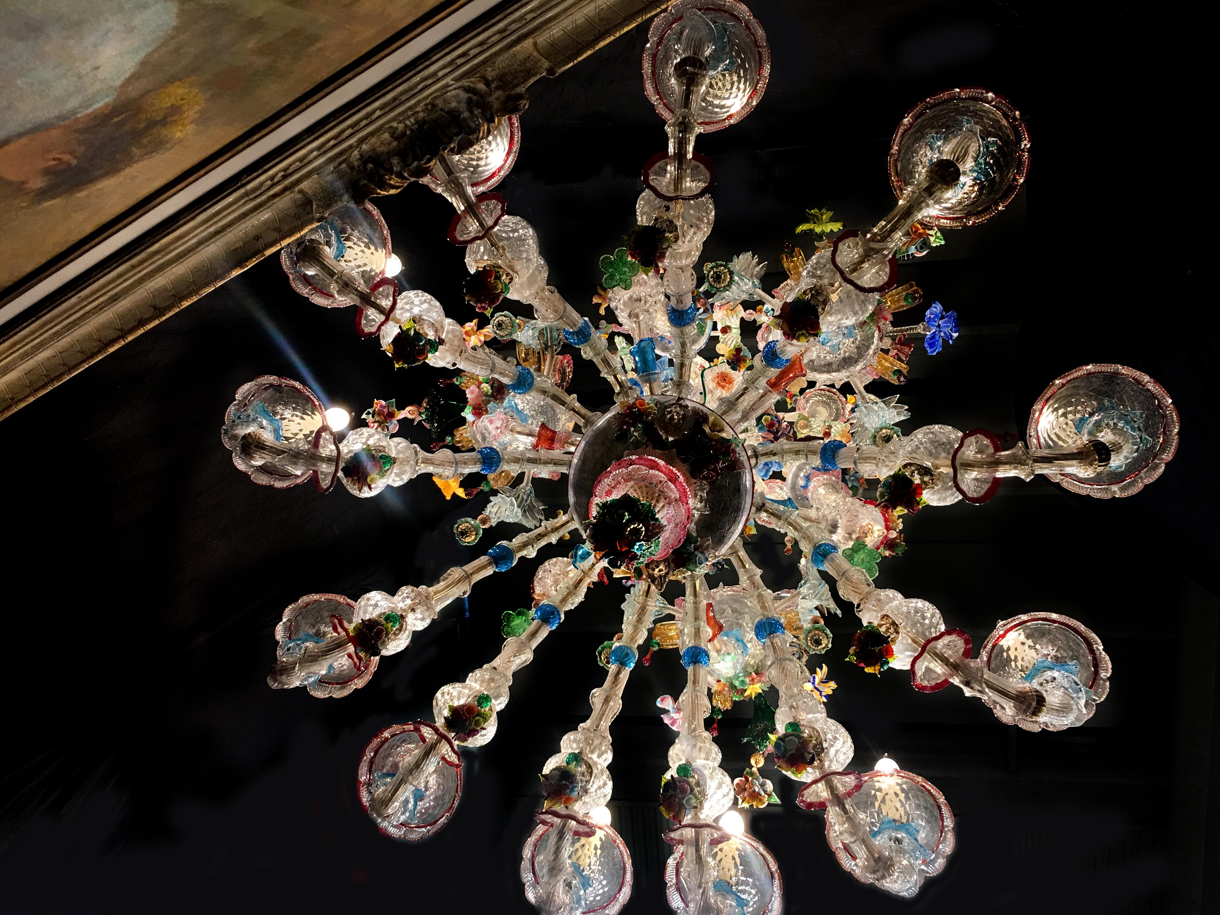 Mid-20th Century Venetian Rezzonico Chandelier 27 Arms, Murano, 1950s 8