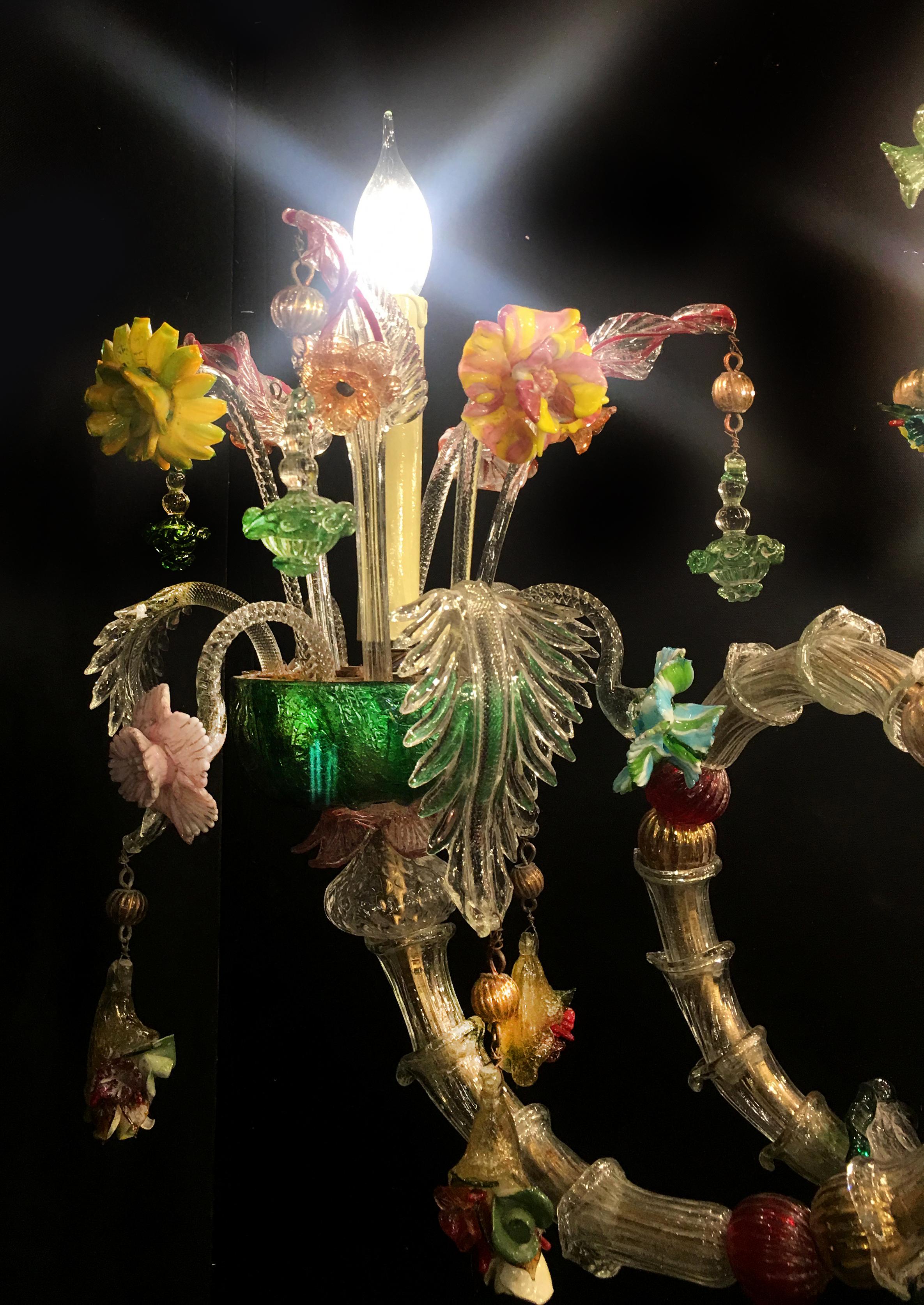 Mid-20th Century Venetian Rezzonico Chandelier 14 Arms, Murano, 1950s 5