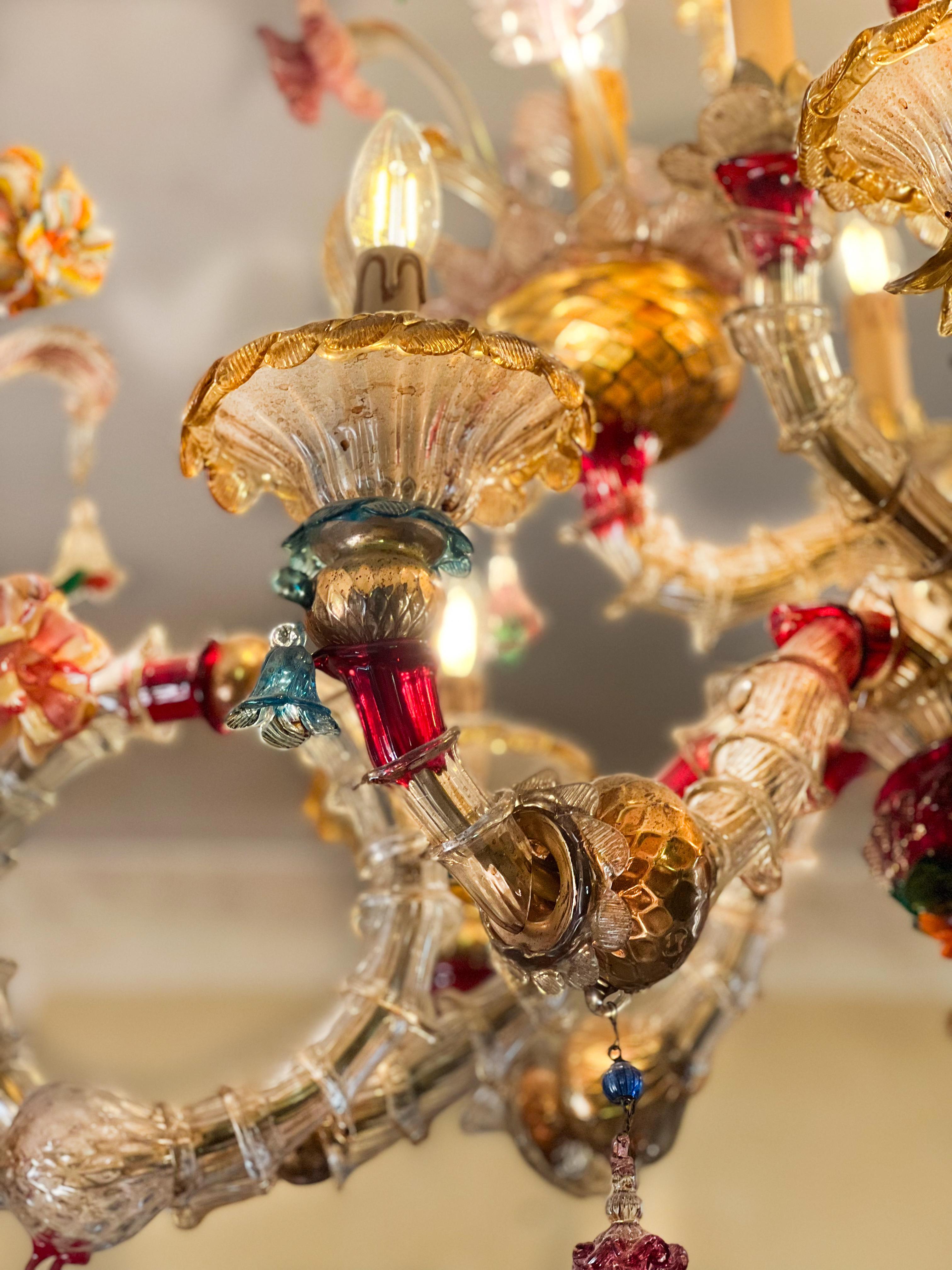 Mid-20th Century Venetian Rezzonico Chandelier 14 Arms, Murano, 1990s In Good Condition In Budapest, HU