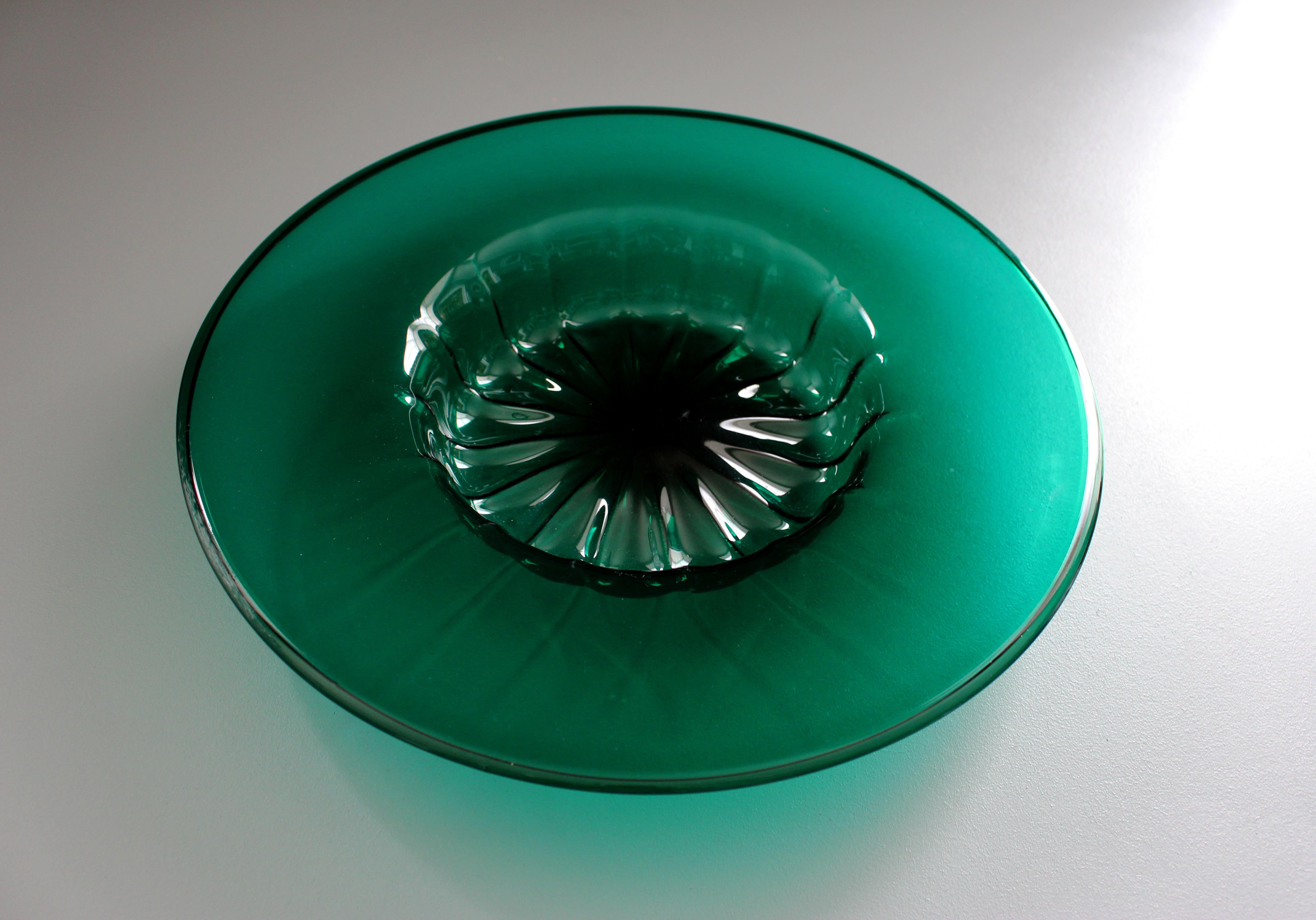 Etched Mid 20th Century Venini Murano Glass Platter
