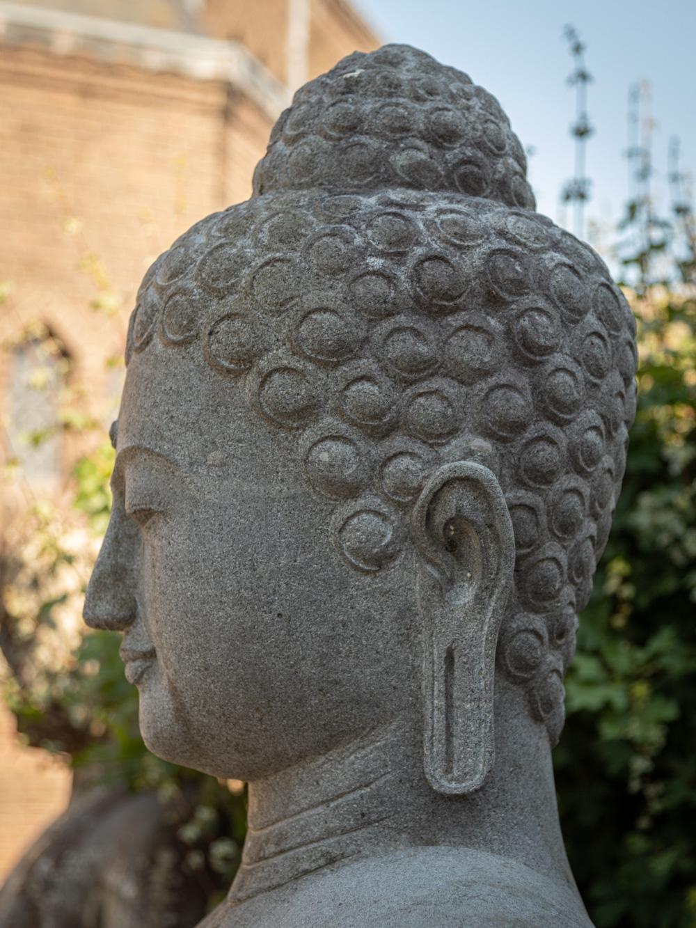 Mid-20th century very large and special lavastone Buddha statue  OriginalBuddha For Sale 5