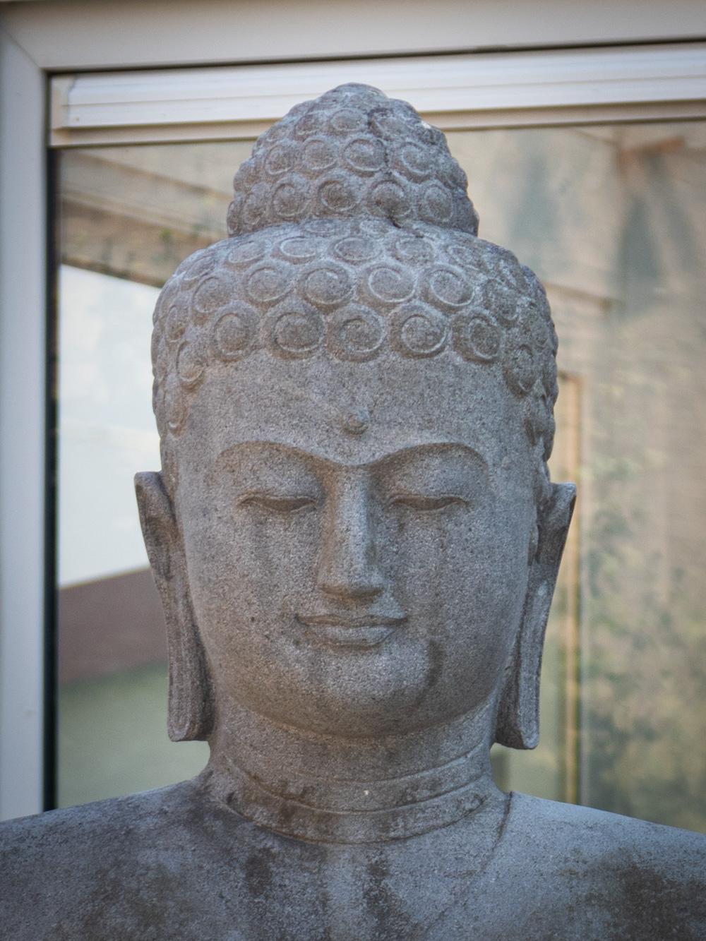 Mid-20th century very large and special lavastone Buddha statue  OriginalBuddha For Sale 6