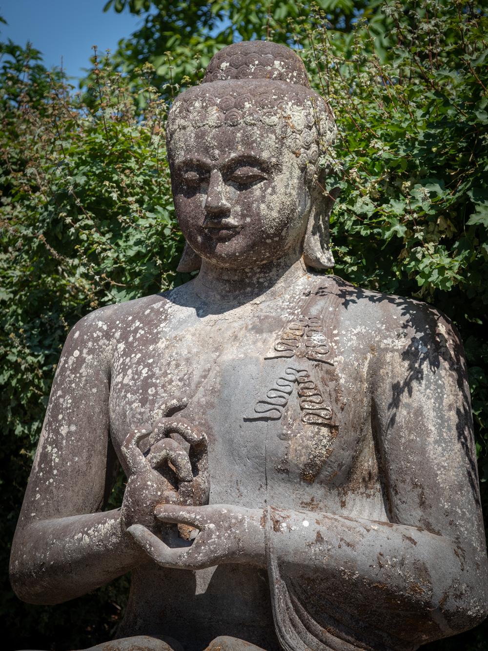 Mid 20th Century Very large and special lavastone Buddha statue  OriginalBuddha For Sale 9