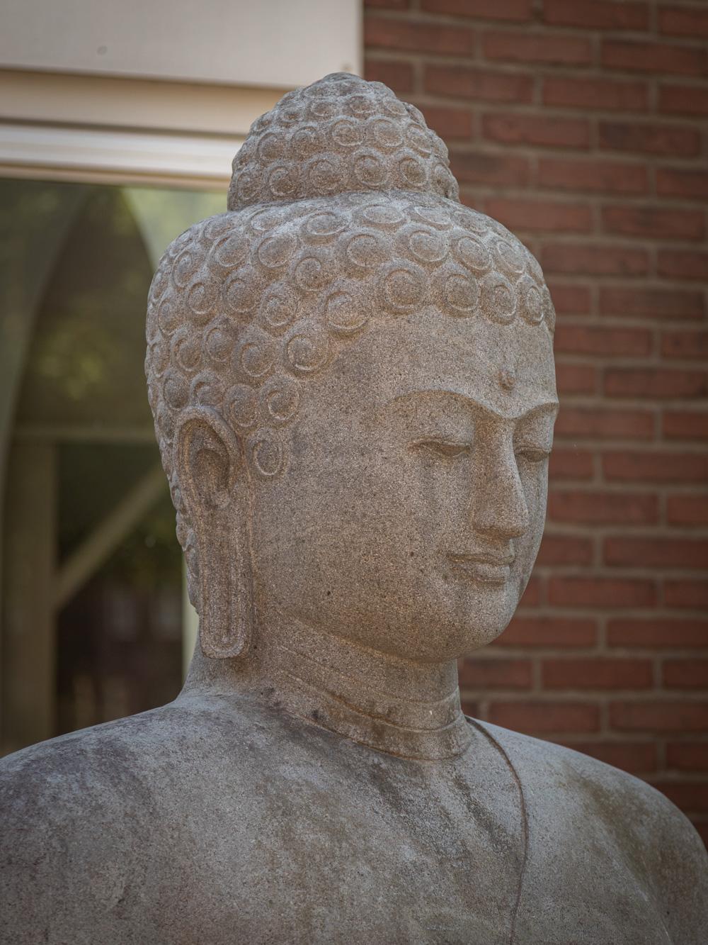 Mid-20th century very large and special lavastone Buddha statue  OriginalBuddha For Sale 8