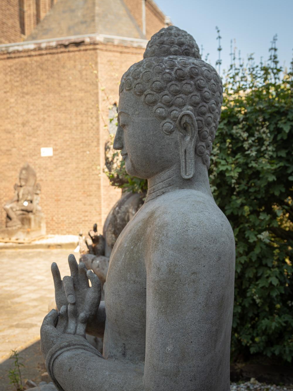 Mid-20th century very large and special lavastone Buddha statue  OriginalBuddha For Sale 9