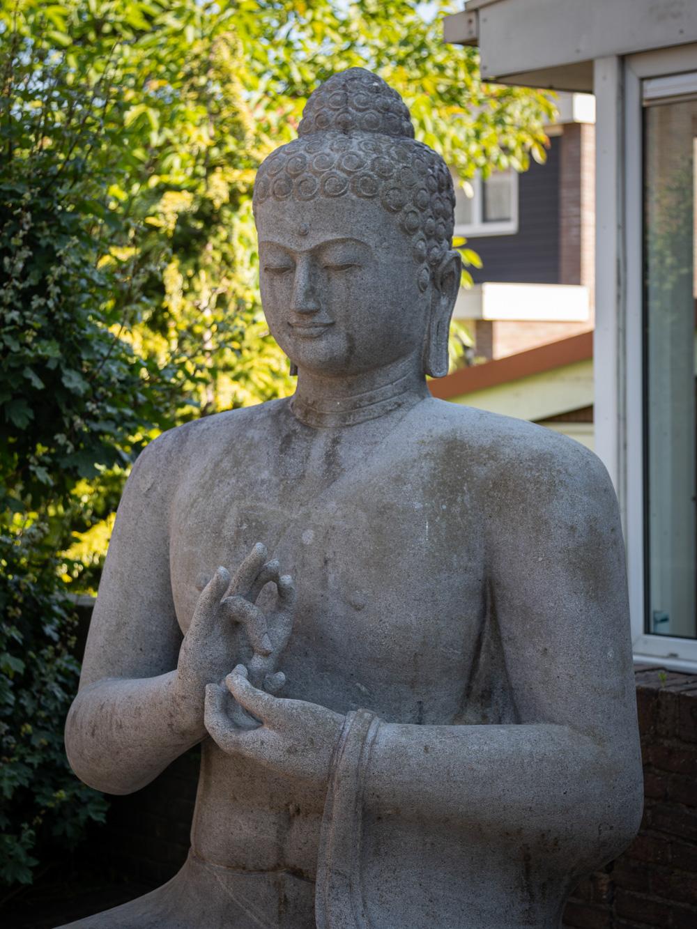 Mid-20th century very large and special lavastone Buddha statue  OriginalBuddha For Sale 10
