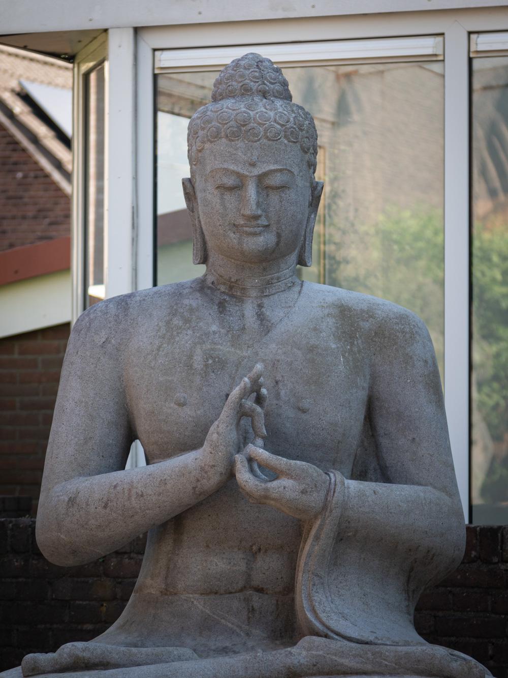 Mid-20th century very large and special lavastone Buddha statue  OriginalBuddha For Sale 11