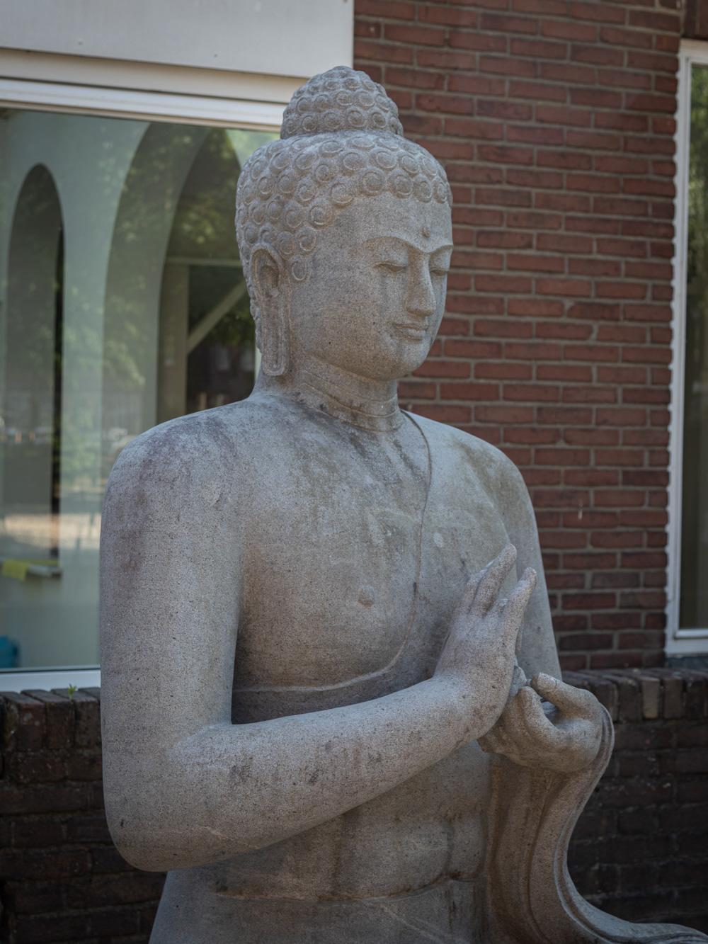 Mid-20th century very large and special lavastone Buddha statue  OriginalBuddha For Sale 12