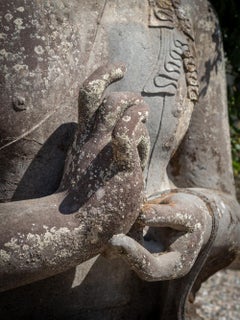 Mid 20th Century Very large and special lavastone Buddha statue  OriginalBuddha