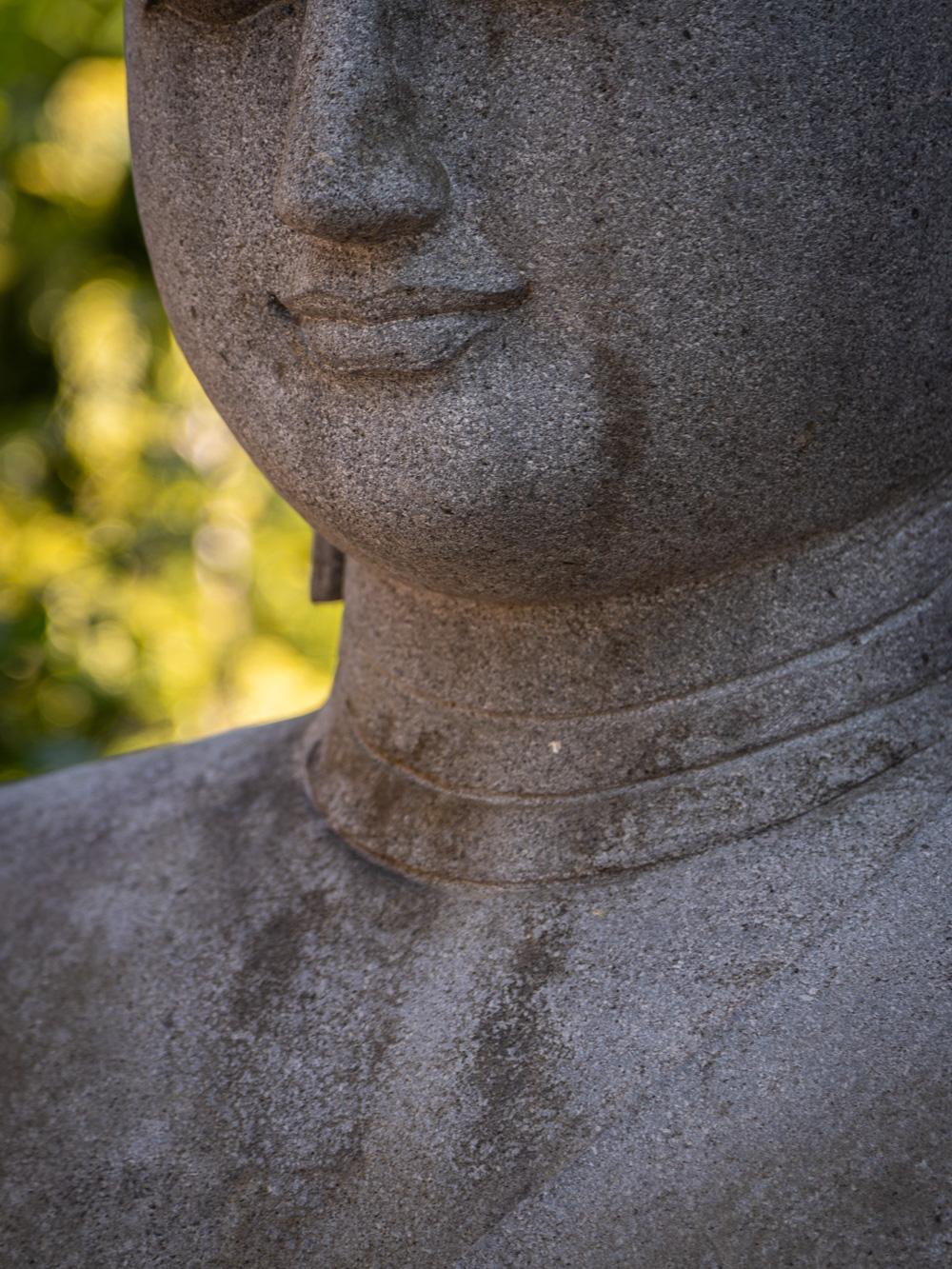 Mid-20th century very large and special lavastone Buddha statue  OriginalBuddha For Sale 2
