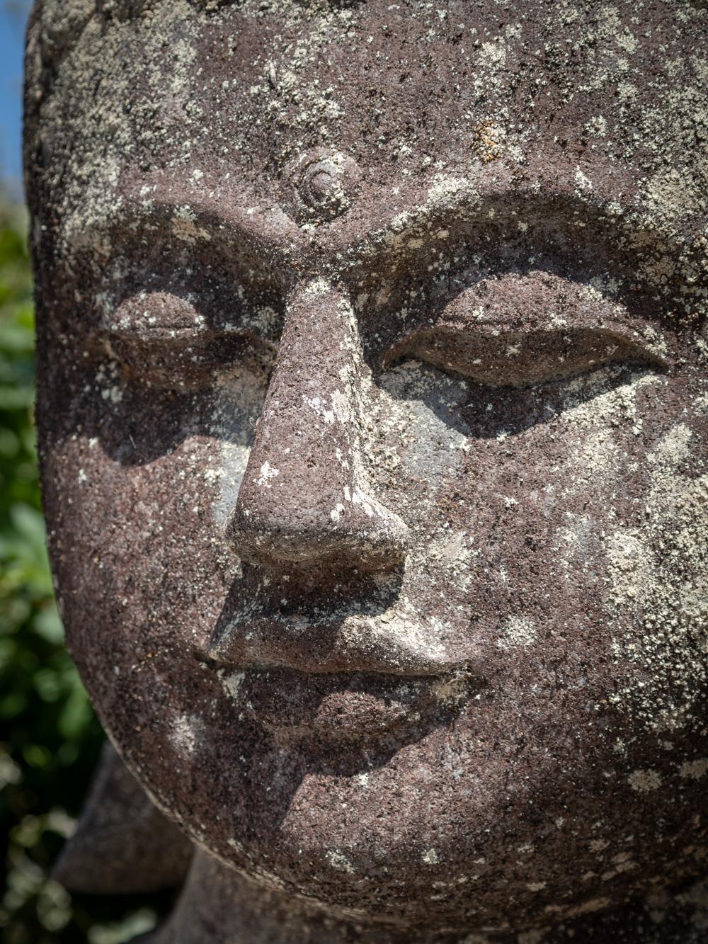Mid 20th Century Very large and special lavastone Buddha statue  OriginalBuddha For Sale 4