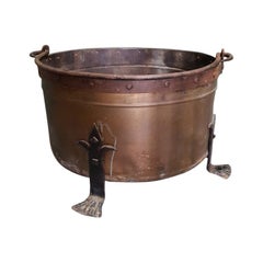 Mid-20th Century Very Large French Copper Firewood Bin