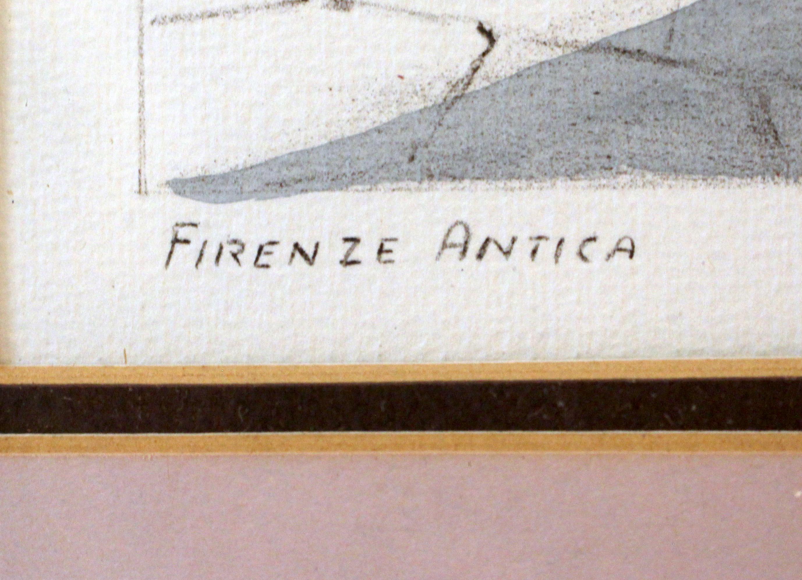 Druck „Via degli Amieri, Firenze Antica“ von Cioni aus der Mitte des 20. Jahrhunderts im Angebot 1
