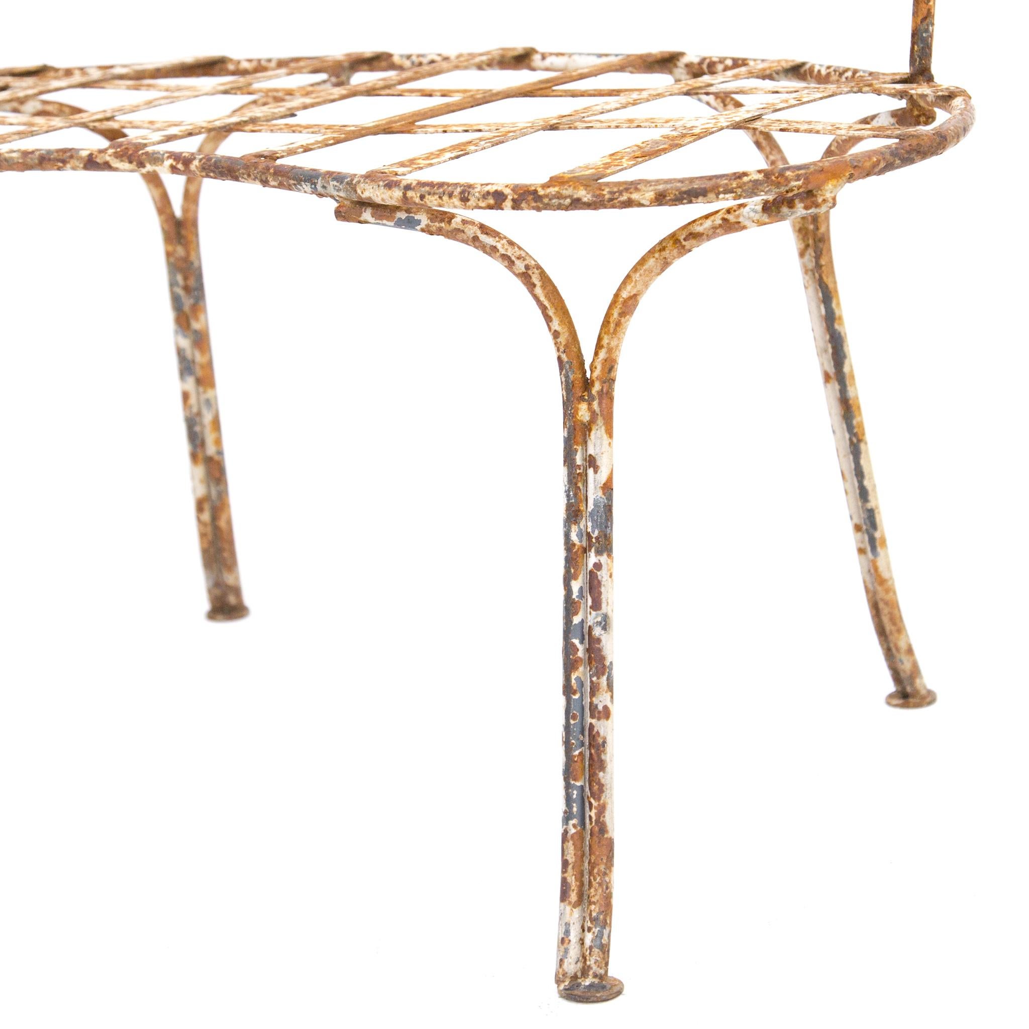 Mid-20th Century Victorian-Style Wrought Iron Curved Garden Patio Bench 3