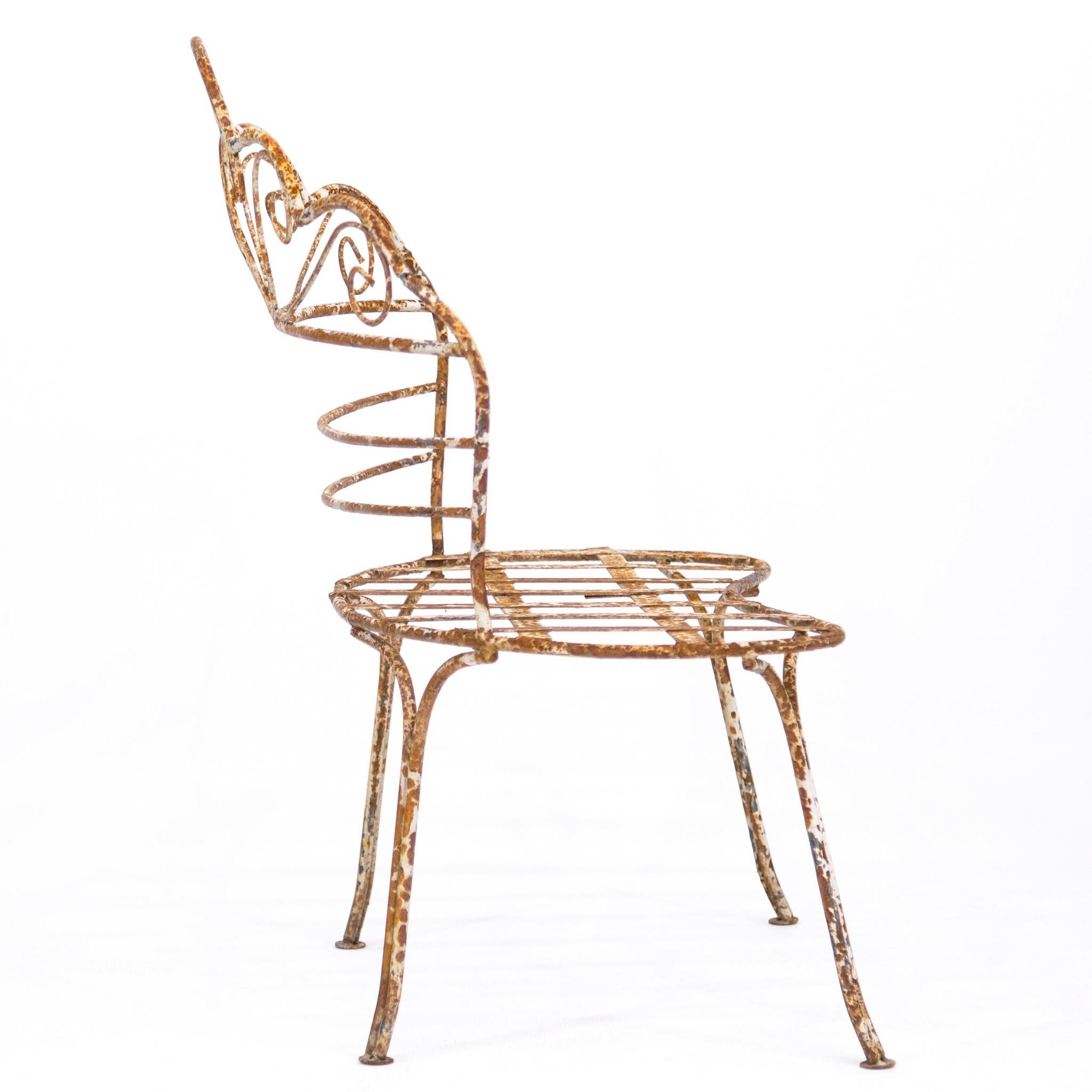 Mid-20th Century Victorian-Style Wrought Iron Curved Garden Patio Bench 5