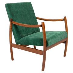 Mid-20th Century Vintage Armchair, Dark Green Velvet, Europe, 1960s