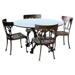 Table de salle à manger et 4 chaises de style Arthur Court du milieu du 20e siècle
