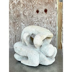 Mitte des 20. Jahrhunderts Vintage Boho abstrakte figurative Beton-Skulptur