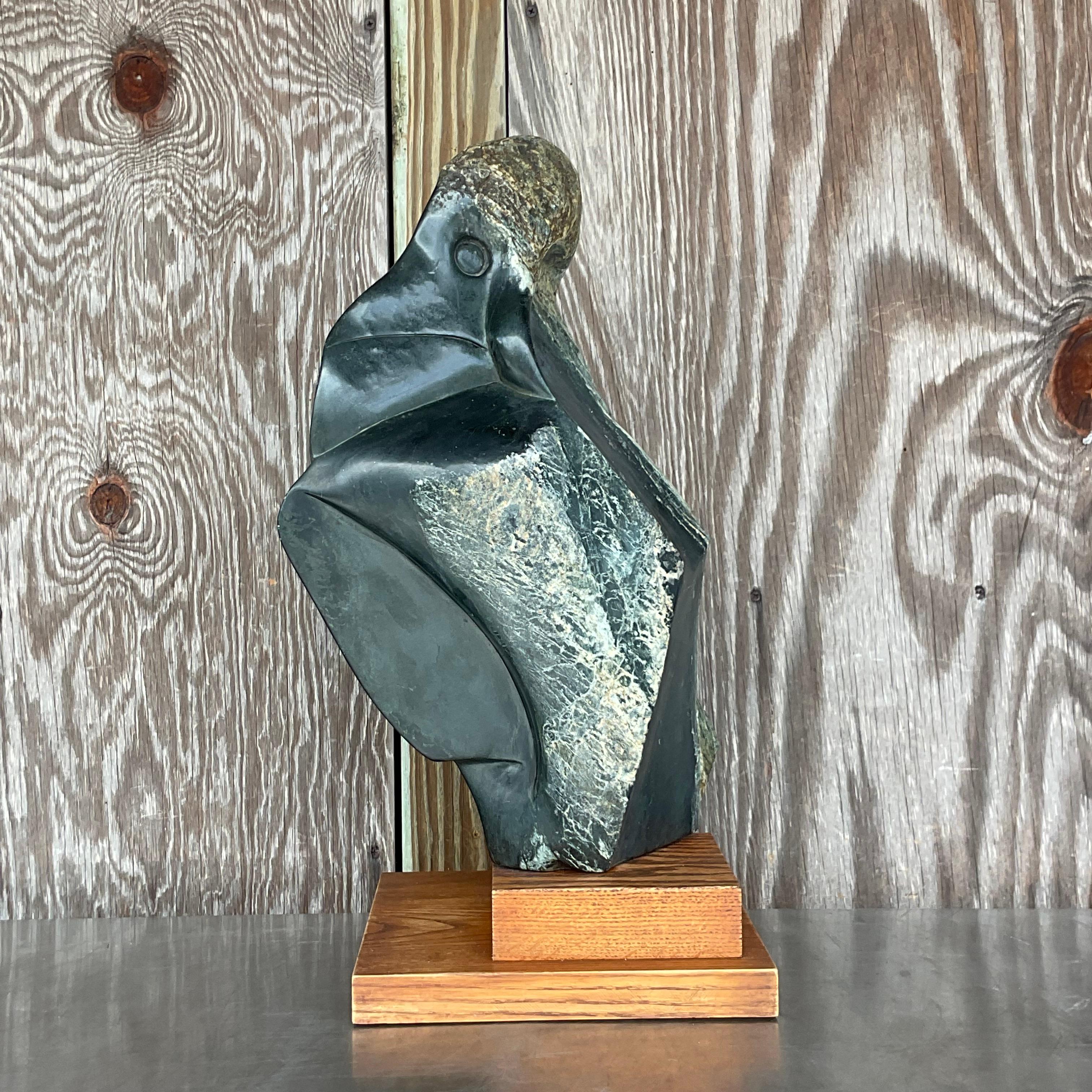 Americano Scultura di pietra astratta Boho della metà del XX secolo in vendita