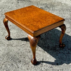 Mid 20th Century Vintage Boho Clamshell Burl Wood Side Table