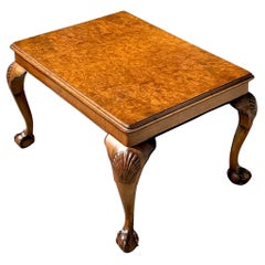 Mesa auxiliar de madera burl de mediados del siglo XX Vintage Boho Clamshell