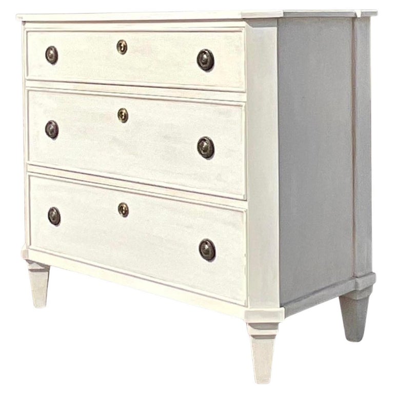Mid 20th Century Vintage Boho Gustavian Style Washed Chest of Drawers For  Sale at 1stDibs