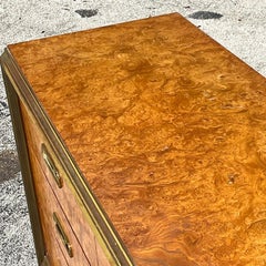 Mid 20th Century Vintage Boho Mastercraft Burl Wood Dresser