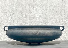 Mid 20th Century Vintage Boho Monumental Cast Bronze Urli Bowl