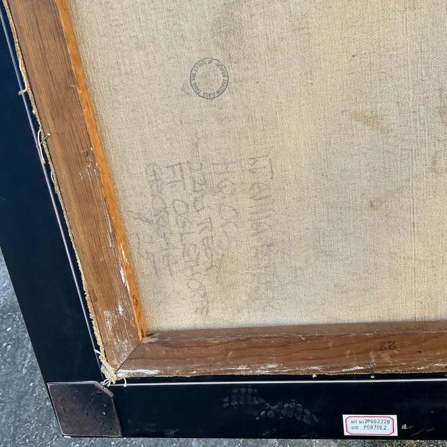 Americano Ritratto originale ad olio su tela della metà del 20° secolo, in stile boho. in vendita