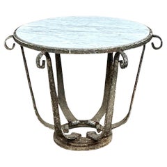 Mid 20th Century Vintage Boho Patinated Iron Center Hall Table