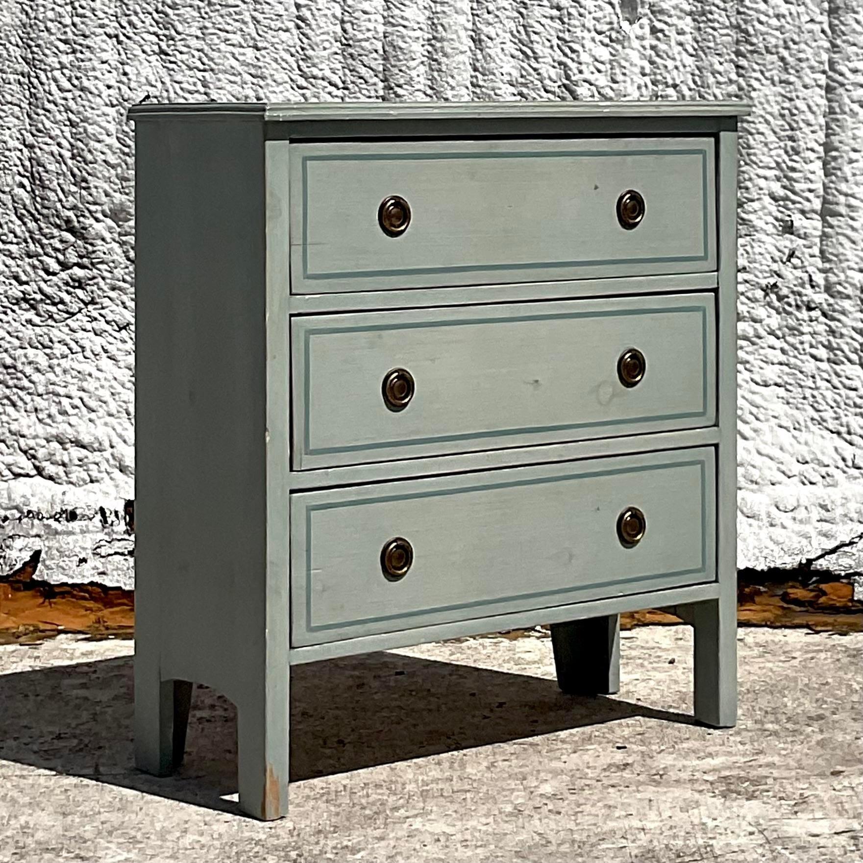 American Mid 20th Century Vintage Boho Petite Painted Chest of Drawers