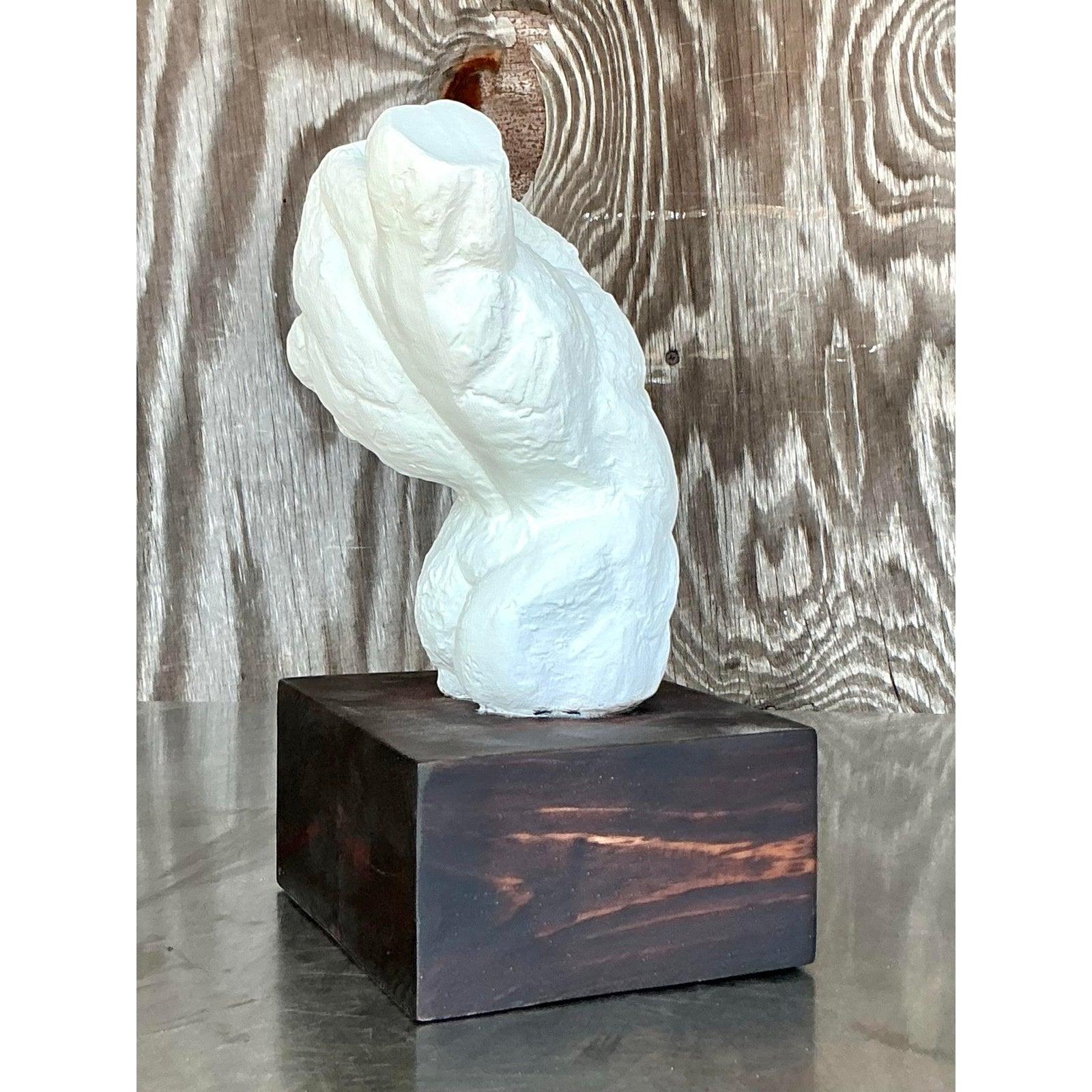 Americano Torso di uomo in gesso boho della metà del XX secolo in vendita