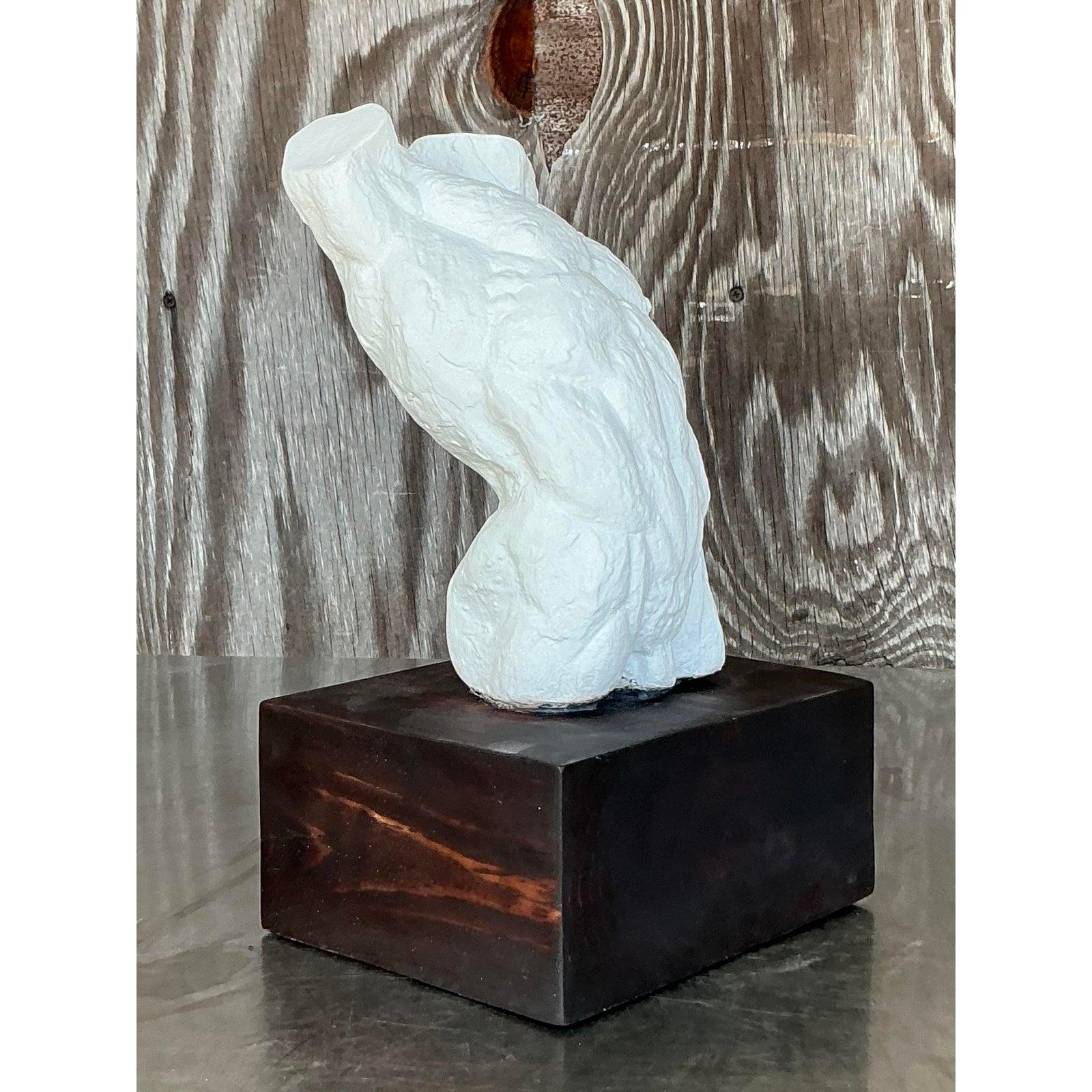 Torso di uomo in gesso boho della metà del XX secolo in vendita 2