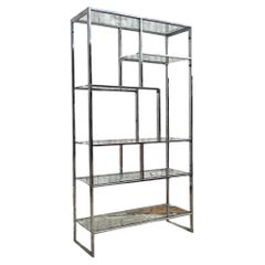 Vintage Boho Etagere aus poliertem Chrom nach Dia aus der Mitte des 20. Jahrhunderts