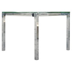 Mid 20th Century Used Boho Polished Chrome Game Table After Milo Baughman