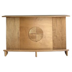 Mid 20th Century Vintage Boho Pretzel Rattan Dry Bar