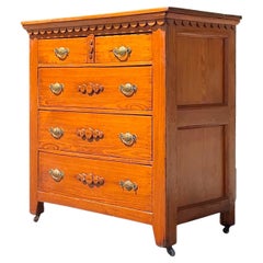 Mid 20th Century Vintage Boho Scalloped Chest and Drawers