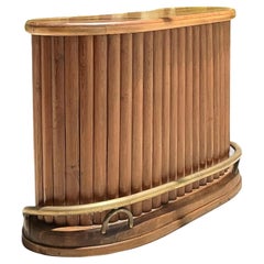 Barra Seca de Madera Boho Festoneada de Mediados del Siglo XX Vintage