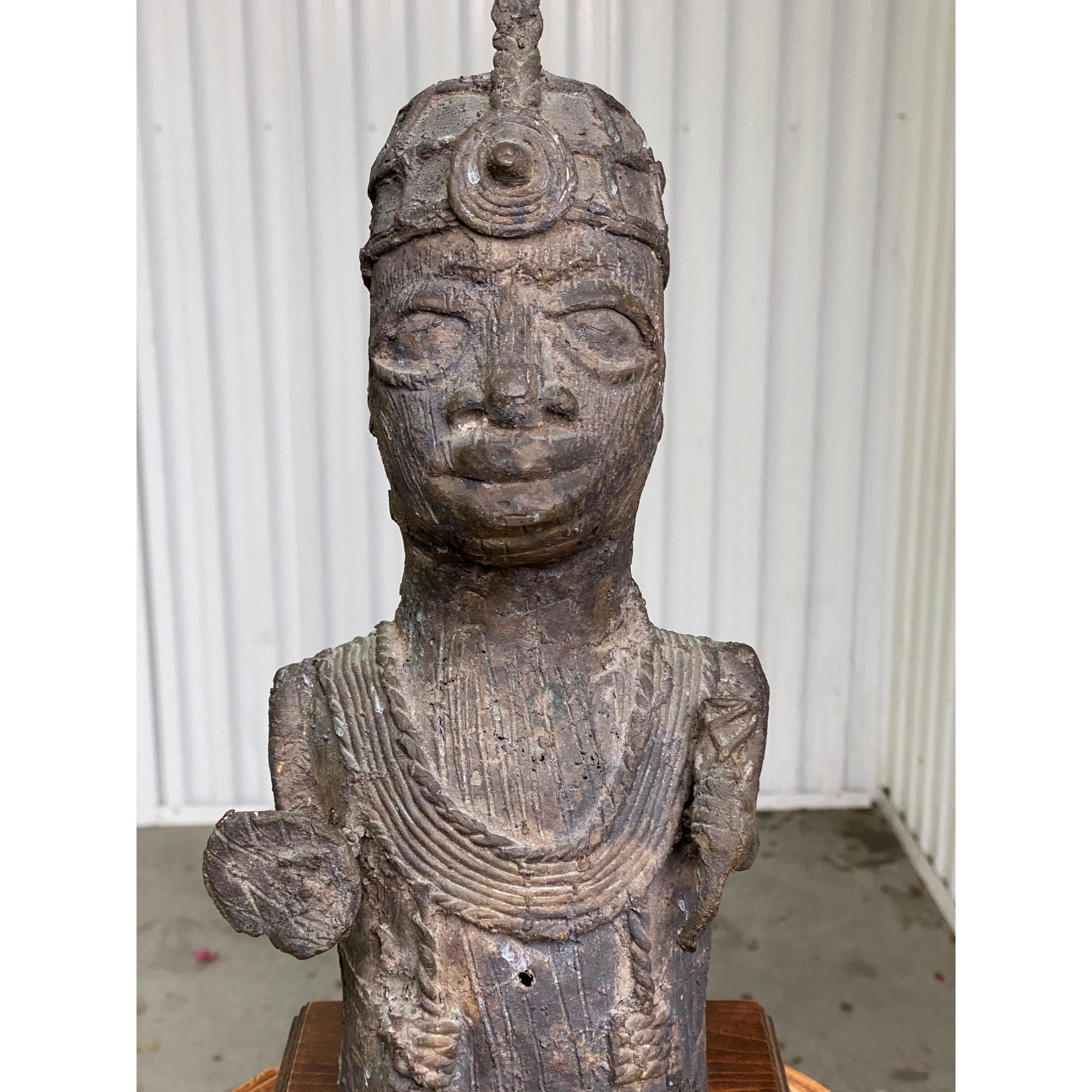 Mid 20th Century Vintage Bronze Tribal Sculpture For Sale 2