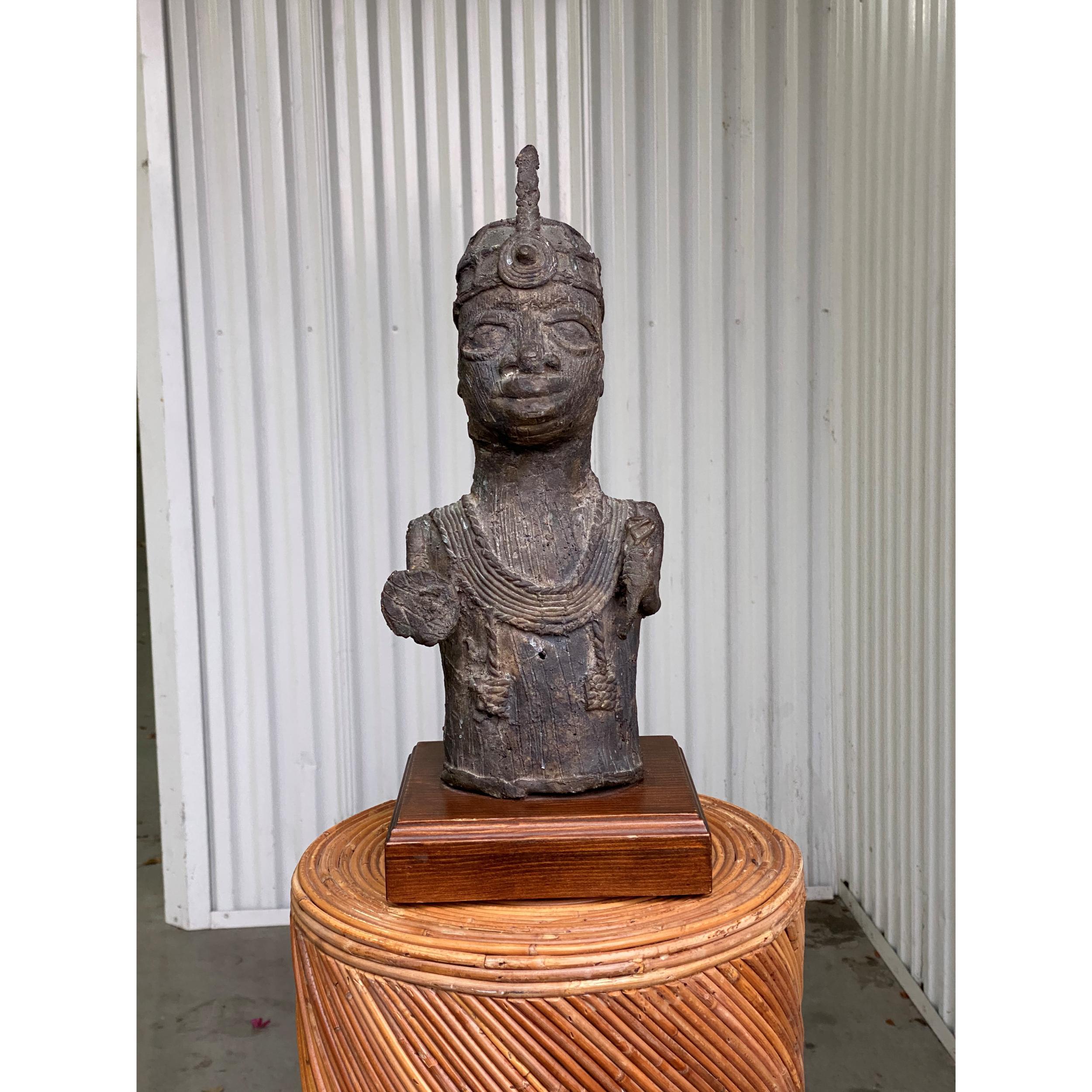 Mid 20th Century Vintage Bronze Tribal Sculpture For Sale 4