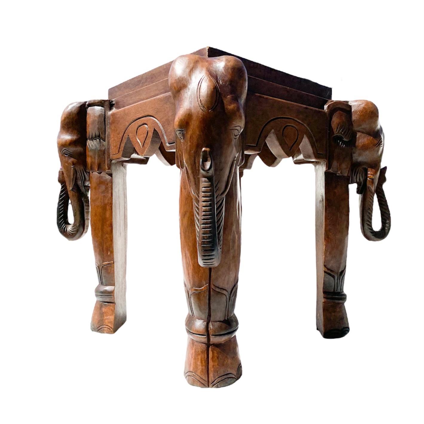 elephant end table vintage