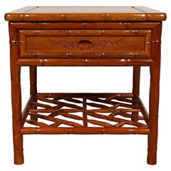 Mid 20th Century Vintage Chinese Carved Rosewood Night Stand