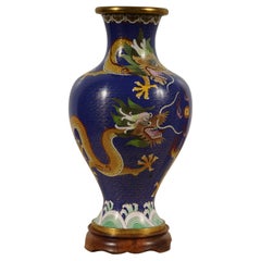 Mid-20th Century Vintage Chinese Cloisonne Dragon Vase