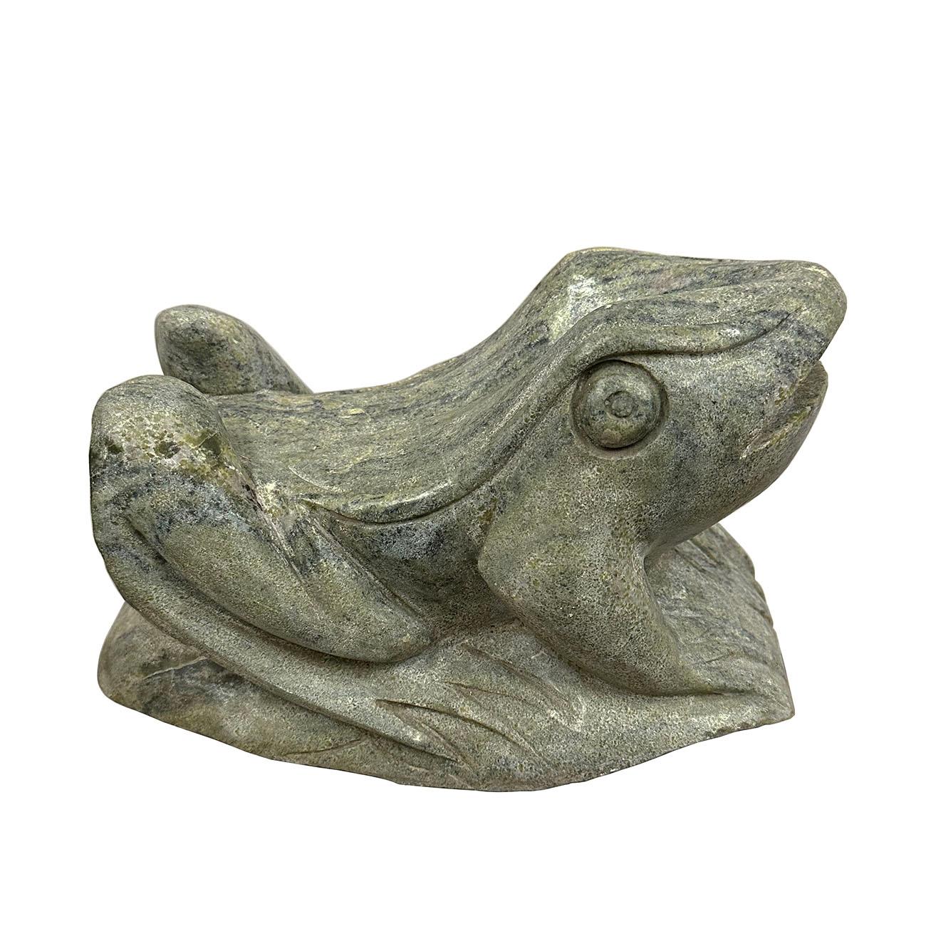 Carved Mid-20th Century Vintage Chinese Hand Crafted Stone Frog