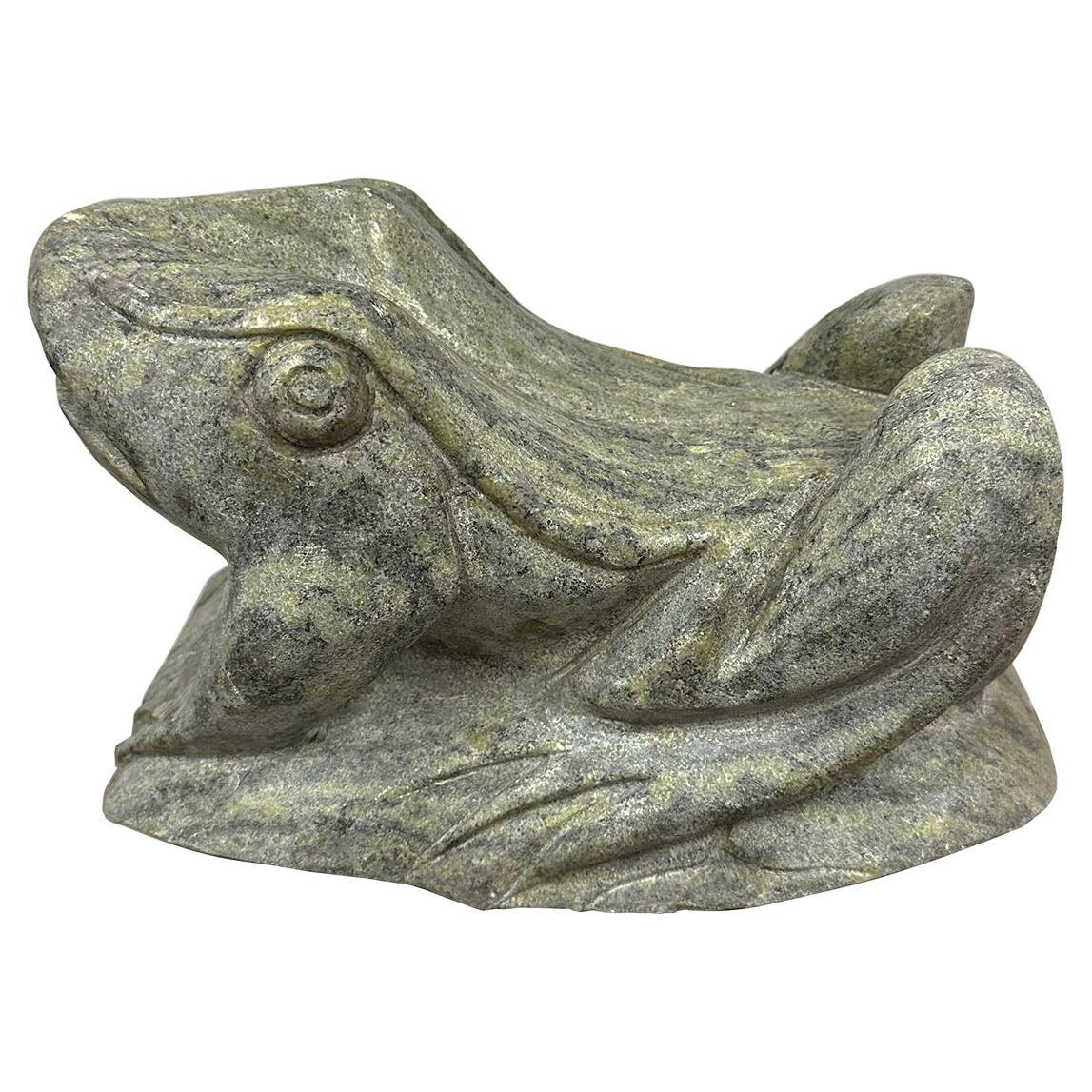 Mid-20th Century Vintage Chinese Hand Crafted Stone Frog