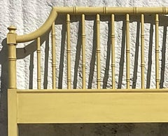 Mid 20th Century Vintage Coastal Carved Bamboo King Headboard
