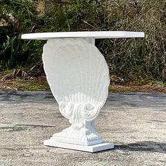 Mid 20th Century Vintage Coastal Grosfeld House Plaster Clamshell Console Table